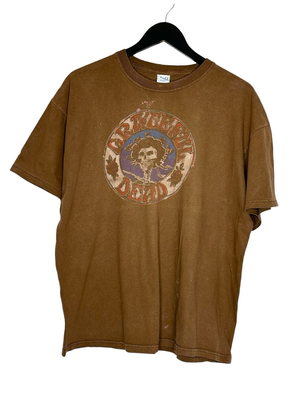 Grateful Dead M&O Brown Vintage Skeleton Graphic Band Tee Unisex XL Distressed
